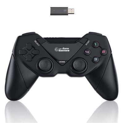RPM Euro Games Laptop/PC Controller 2.4G Wireless Gamepad for Windows - 7, 8, 8.1,10, XP & PS3. Plug and Play with USB Dongle Connect.