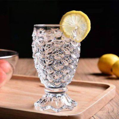 RR MALL Pineapple Shape Juice & Whiskey Glass Glass Set Water/Juice Glass  (180 ml, Glass, White)