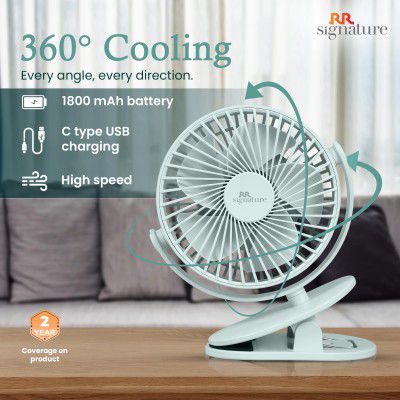RR Signature Buddy Mini 110mm Portable Clip Fan | 4H Battery [PRISTINE WHITE]