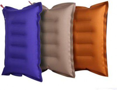 RS ENTERPRISES Air Solid Travel Pillow Pack of 3  (Red)