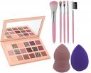 Rsentera Professional Combo Of Nude Eye Shadow Palette With 5Pc Brush & 2 Puff, Shimmery & Matte Finish...
