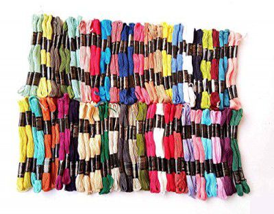 RSP Quality bit® Hand Embroidered Cotton Thread Skeins Set for Craft & Projects (Multicolor, Pack of 25)