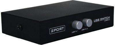 rts 2 Port USB 2.0 Switch Box/Hub for Printer Scanner Keyboard and USB Supported Devices (Black)