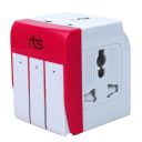 rts 3 Pin Multi Plug Socket-Universal Travel Adapter with Individual Switch Safety Shutter LED Indicator-3 Way Plug Extension for Computer PC, Laptop, Television, Phone, DSLR Camera,...