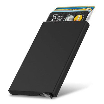 rts Aluminum Slim Pop Up Eject RFID Blocking Debit Credit Card Holder Case Black