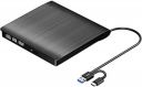 Rts External DVD Drive USB 3.0 Type-C USB-C Portable CD DVD +/-RW Optical Drive Player USB C Burner Slim CD/DVD ROM Rewriter Writer Reader Portable for PC Laptop Desktop Mac Windows 7/8.1/10 OS Apple...