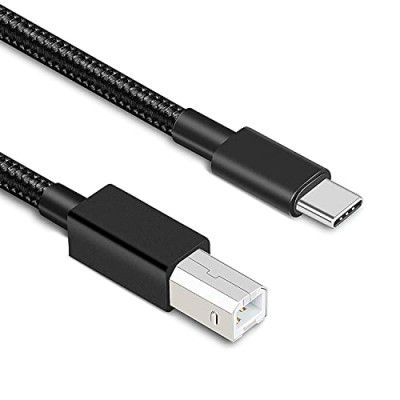 rts Hight Speed Type C Printer Cable 2 Meter Nylon Braided Compatible with MacBook Pro MacBook Air M1 Mac Pro iMac Pro iPad Pro iPad Air USB B to USB C Printer Cable 6.6FT, For Scanner Printer to USB