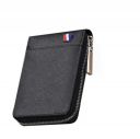 rts Imported RFID Protected 9 Slot Vertical Genuine PU Leather Credit Debit ATM Business Card Holder Wallet Protector with Zipper Case Money Coin Purse for Men,Women, Festive Gifting Valentines Blk...