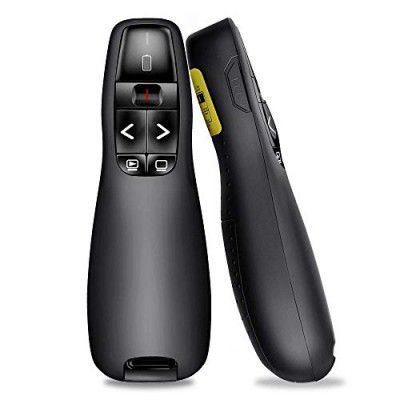 rts Latest Wireless Presenter Laser Powerpoint PPT Presenter Slide Changer Controller with USB Receiver Battery Indicator for Windows Mac PC (with Carry Box) - 2 Year Warranty