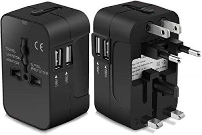 rts More Than 180 Countries Dual USB Universal Multi Plug travel adapter with Indicator Universal Conversion Plug Worldwide All in One Wall AC Power Plug Adapter Wall Charger with Charging Ports for U