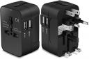 rts More Than 180 Countries Dual USB Universal Multi Plug travel adapter with Indicator Universal Conversion Plug Worldwide All in One Wall AC Power Plug Adapter Wall Charger with Charging Ports for U...