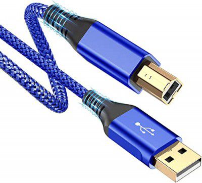 rts Printer Cable(2 M 6.6 Feet)High Speed Nylon Braided USB 2.0 Printer Cable USB-A to USB-B Cable,Scanner Printer Cord for HP Canon Dell Epson Brother Lexmark Xerox Samsung Piano DAC&More-Blue