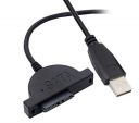 rts USB 2.0 to Mini Sata II 7+6 13Pin Slimline SATA for Laptop CD/DVD ROM Optical Drive Charging Converter Adapter Cable -– Black 35cm...