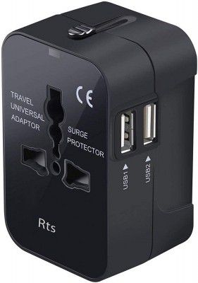 rts USB Universal Travel Adapter, International All in One Worldwide Travel Adapter and Wall Charger 