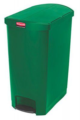 Rubbermaid 1883589 Slim Jim 24 Gal Step-On Resin End Step, Green