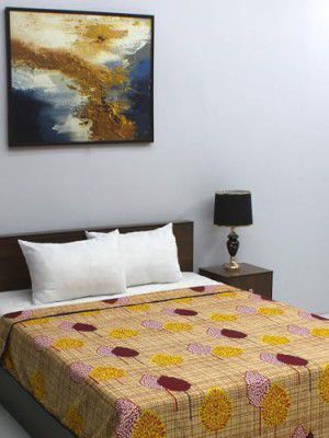 Rubix Home All Season Orange Super Comfortable Reversible 2 Ply Dohar Double Bed