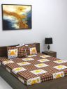 Rubix Home Mesmerize 144 TC Microfiber Multicolor Double Bedsheet with 2 Pillow Covers...