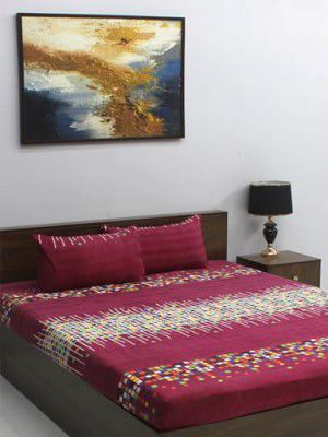 Rubix Home Mesmerize Microfiber Cotton Feel Flat Double Bedsheets with 2 Pillow Covers | Ultrasoft 120 TC Super Soft | Modern Black Shade Hints
