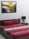 Rubix Home Mesmerize Microfiber Cotton Feel Flat Double Bedsheets with 2 Pillow Covers | Ultrasoft 120 TC Super Soft | Modern Black Shade Hints...