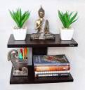 Ruby Perl MDF (Medium Density Fiber) Wall Shelf  (Number of Shelves - 2, Brown)...