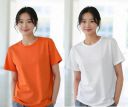 RUBYKNITS Pack of 2 Women Solid Round Neck Polyester Orange, White T-Shirt...