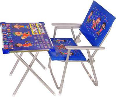 Rudra creations Beautiful and Modern Kids Study table & Chair Metal Desk Chair (Finish Color - Blue)