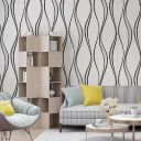 RUDVED 3D PE Foam self Adhesive Brick Design Wall Stickers (Black Wave, 1)...