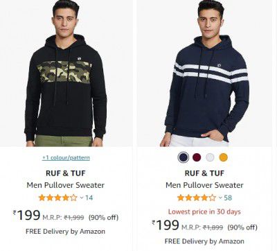 RUF & TUF Men Sweater Starts ₹199
