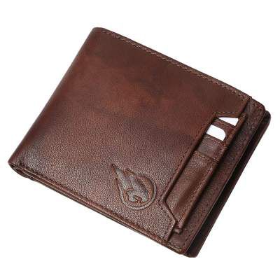 RUGE Genuine Leather RFID Blocking Wallet for Men's - Antique Brown