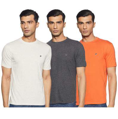 Ruggers by Unlimited Men's Solid Regular Fit T-Shirt (Pack of 3)
