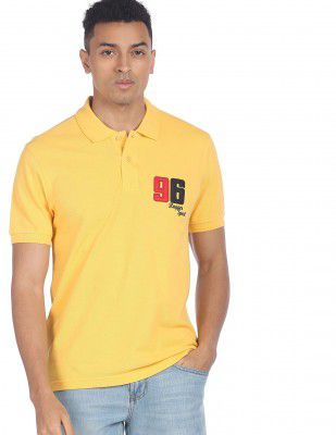 Ruggers Men's Regular T-Shirts (RGMEPTS20400Y06_Yellow S)