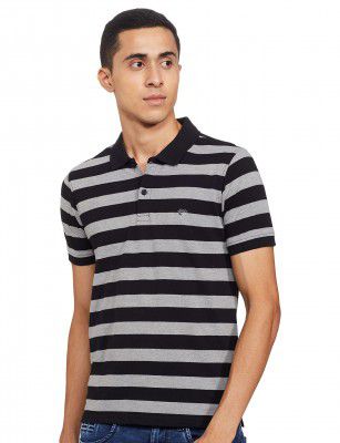 Ruggers Mens Striped Slim fit T-Shirt (281531860_Black_S_HS