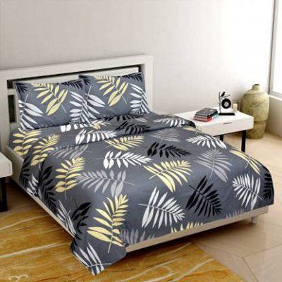 Ruh Rose 100% Poly Cotton Double Bed Sheet for Double Bed with 2 Pillow Covers Set, Queen Size 90x90 inch and Pillow Cover Size 16x26 inch Bedsheet Series, 180 TC, 3D Printed Pattern (Multi 3)
