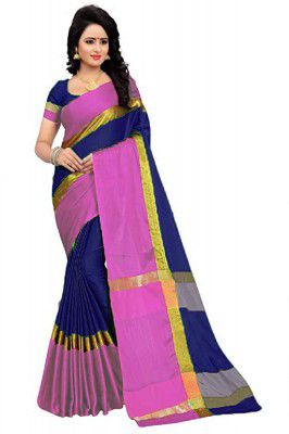 RUNAYA NX Womens COTTON SILK SARII without blouse piece FANCY SAREE