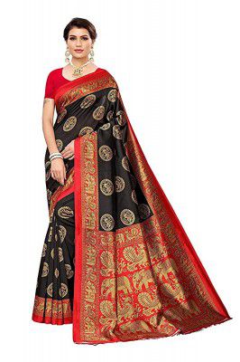 RUNAYA NX Womens silk Saree with Unstitched Blouse Piece