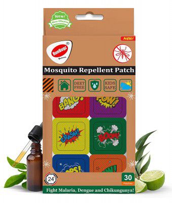 Runbugz Safe Natural Mosquito Repellent Patches for Kids | 30 Patches-BOOK1