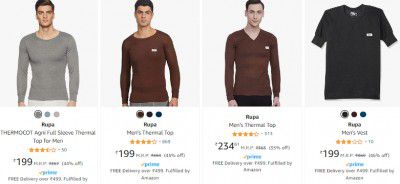 Rupa Mens Thermal Wear from 199