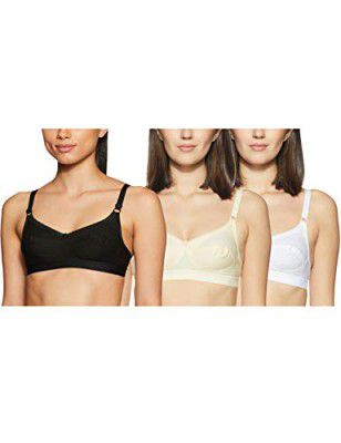 Rupa Softline Womens Non-Wired Bra (RBRFBTRIRGRB42100_White, Black, Skin_40B)