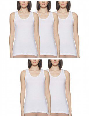 Rupa Softline Women's Solid Regular Fit Vest (Pack Of 5)
