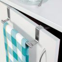 RUSHILWERE Cabinet Door Kitchen Towel Bar Towel BAR/Kitchen Hook Drawer Storage Adjustable Over Cabinet Stainless Steel Towel Bar(Pack of 2)...