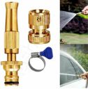 Rushwak Brass Water Spray Nozzle Suitable for 1/2" Hose Pipe Adjustable Brass Spray Nozzle Water Pressure Booster Brass Nozzle Water Spray Gun for Car Wash & Gardening Water Pressure Nozzle...