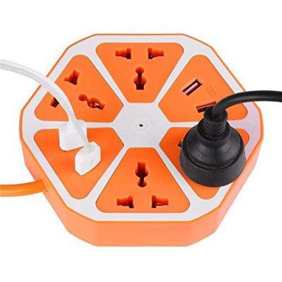 Ruskin Hexagon Extension Board | Extension Cord with USB Port