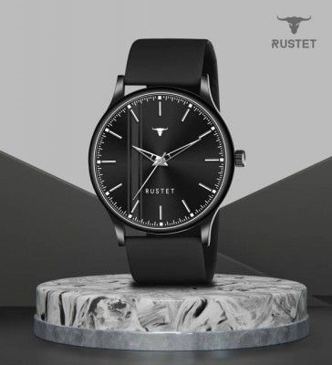 RUSTET Men Analog Watch - For Men LD-BK0054-BLACK Silicone Strap Black