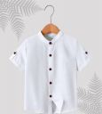 RUTABO Boys Regular Fit Solid Mandarin Collar Casual Shirt...