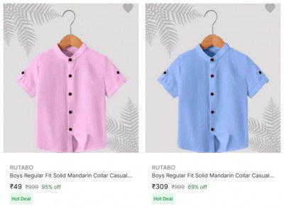 Flipkart : Rutabo Kids Shirts Upto 95% Off 