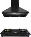 ruwa GARNET + LCG2 COMBO Wall Mounted Chimney  (Black 800 CMH)...