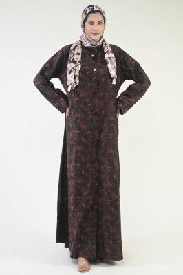 RUZAIN AL WAFI  Corduroy Floral Print Coat For Women