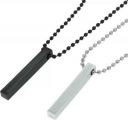 RV jewels  Stylish Silver- Black 3D Vertical Bar Cuboid Stick Locket Pendant Necklace Alloy...