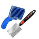 RvPaws 2 in 1 Pet Comb Pack Adjustable Dog/Puppy Brush/Pet Comb for Grooming Cum Massager and Safety from Mites/Lice/Ticks Combo Pack of 2 Comb Large Size...