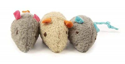 RvPaws Cat Mouse Toy Stuffed 3PCS Novelty Biteproof Pet Catnip Toy Kitten Interactive Toy Chewing Biting Hunting Chasing Activity Exercise Small (3 Combo)